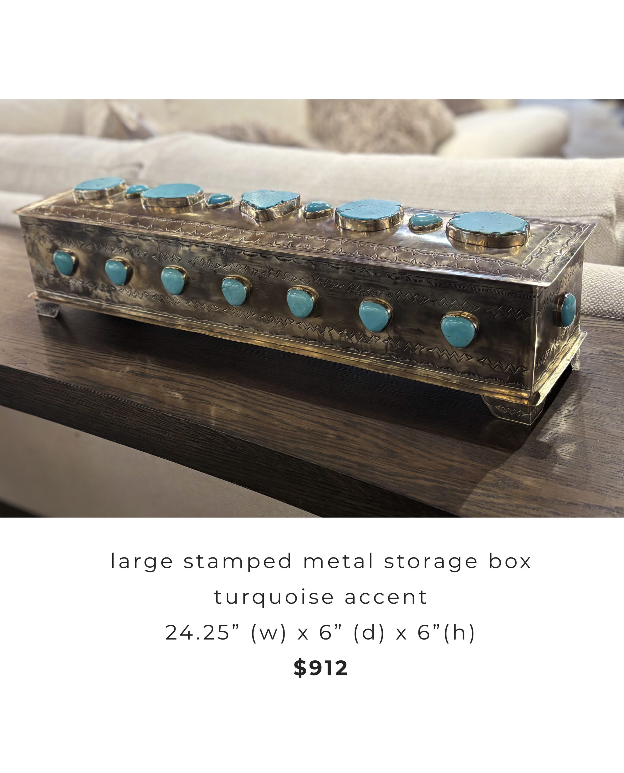 turquoise metal storage box